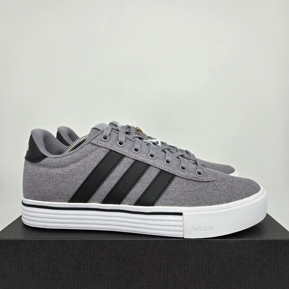 New adidas Daily 4.0 Grey Core Black Men's Shoes Size 9.5
